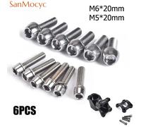 Vis à 2,2 hexagonal en acier inoxydable pour guidon de vélo, accessoire d'amélioration pour VTT, M5/M6 6pcs M5X20