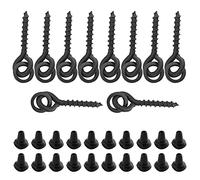 Vis à Appât Carpe Rig Anneau Arrête Léger Durable ABS Cuivre Matériel de Pêche Accessoires pour Les Pêcheurs de Carpe 10Pcs Vis à Appât 20Pcs Anneaux Ovales (Noire)