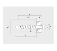 Vis à béton BTS5 PT 5 à tête bombée, revêtement lamellaire Zn-Al - Ø 5 x 45 mm - Boite de 100 - CELO - 9ZG545BTSPT G