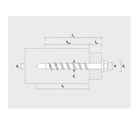 Vis à béton BTS6 E 6-35, embout M8, gris Zn-Al - Boite de 100 - CELO - 9ZG635M8BTSE