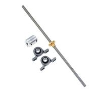 Vis à billes à tige filetée, Kit d'imprimante 3D, tige à vis T8 en acier inoxydable, 100-800mm, écrou laiton, ensemble de couplage roulement KP08, 1 pièces(Pitch 2mm Lead 4mm,650mm)