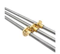 Vis à billes anti-retour Vis mère T8, diamètre 4 mm, pas 8 mm, longueur 2 mm, 200 mm-500 mm, vis à broche trapézoïdale avec écrous en laiton et cuivre(250mm)