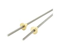 Vis à billes anti-retour Vis T5 Diamètre 5 mm Longueur 400 mm Pas 1 mm 2 mm 4 mm Broche trapézoïdale 1 pièce avec écrou en laiton(Lead 1mm)