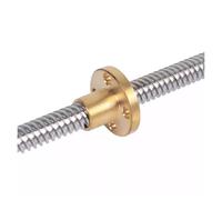 Vis à Billes trapézoïdale en Acier Inoxydable Vis-mère T8 avec écrou en laiton THSL-300-8D, diamètre extérieur 8 mm, pas 1 mm, pas 2 mm(Lead 8mm Pitch 2mm,200mm)