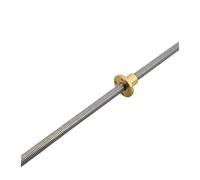 Vis à Billes trapézoïdale en Acier Inoxydable Vis-mère trapézoïdale T8 8 mm en acier inoxydable avec écrou en H en laiton(Lead 4mm with nut,80mm)