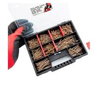 Vis a bois assortiment 325 pièces, autotaraudeuse zingué jaune | autoforeuse, boite a vis compartimentée, coffret visserie, panneau bois, bricolage professionnel, Lun Fix