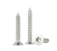 Vis à bois autotaraudeuse à six lobes Torx fraisée plate en acier inoxydable 304 A2, M2, M2.3, M2.6, M3, M4, M5 et M6, antivol.(40mm,M5 10PCS)