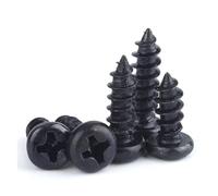 Vis à bois autotaraudeuse à tête de bouton M1.2 M1.4 M1.7 M2 M2.3, vis électronique à tête ronde plaquée, 1000/100 pièces(Black,3MM-M1.7 (1000PCS))