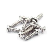 Vis à bois autotaraudeuse à tête de bouton M1.2 M1.4 M1.7 M2 M2.3, vis électronique à tête ronde plaquée, 1000/100 pièces(Nickel Plated,4MM-M1.7 (1000PCS))