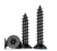 Vis à bois autotaraudeuse antivol à tête fraisée plate à six lobes M3 M4 M5 en acier inoxydable 304 A2 noir(25mm,M4 20PCS)