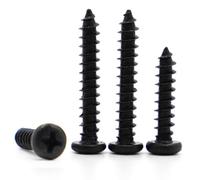 Vis à bois autotaraudeuses à tête cylindrique ronde en acier noir, M1 M1.2 M1.4 M1.7 M2 M2.6 M3 M3.5 M4, Mini Micro Phillips plat fraisé(Pan Head,4MM_M1.2 100PCS)