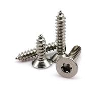 Vis à bois autotaraudeuses à tête fraisée plate Torx à six lobes en acier inoxydable 304, lot de 5/10/50 pièces M2 M2.6 M3 M3.5 M4 M5(12mm,10pcs M4)