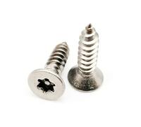 Vis à bois autotaraudeuses en acier inoxydable 304, 10 50 pièces, M2 .3 .6 M3 M4 M5, Six lobes Torx tête fraisée plate, inviolable(10mm,M3 50pcs)