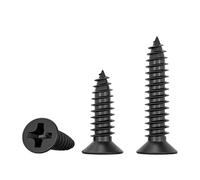 Vis à bois autotaraudeuses en acier noir, petite croix plate à tête fraisée, M1 M1.2 M1.4 M1.7 M2 M2.3 M2.6 M3-M4, 50 à 100 pièces(6mm,100pcs M2)