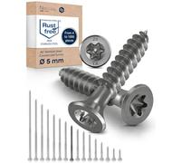 Vis à bois inox A2 V2A H2 Torx TX tête fraisée 90° filetage total 5 mm 5x60 mm - 400 pcs vis bois inox torx