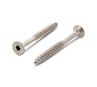 Vis à bois inox A4 6x120 mm TF renforcée TX25 - Filetage partiel - Boîte de 100 vis