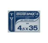 SPAX WIROX A3J 0271010450605 Lot de 500 vis universelles avec trou de tête, 4,5 x 60 mm, cruciforme Z2, petite tête fraisée (Ø 5 mm), filetage complet, WIROX A3J