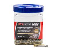 Vis à bois professionnelles Proferred pour terrasse et extérieur - Revêtement en bronze SKT® à 6 lobes - Spray sel 1500 heures, #8 X 2", 1