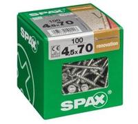 Vis à bois rénovation Wirox Spax torx A9J 4,5x70mm - 100 pièces