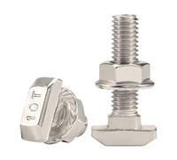 Vis À Boulon M5 M6 M8 En T Et Écrous À Bride Hexagonale Nickelés for Profil En Aluminium À Fente En T Série 20/30/40/45(5Pcs,30- M6x16mm)
