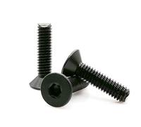 Vis À Boulon Noir M6, Vis À Tête Fraisée Plate À Tête Creuse Hexagonale De Qualité 10.9, Vis 10/20/30/50 Pièces(Size:M6x20 50pcs)