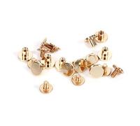 Vis à Boutons en Laition, 10 Ensembles 6,5 mm Bouton Bricolage Rivet Cuir Rivet à Vis Bouton Goujon Clou Screwback pour Ceinture Rivet DIY Or (6,5 mm)
