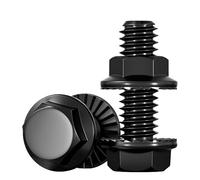 Vis à bride hexagonale extérieure avec écrous à denture et à bride, boulons à bride antidérapants en acier au carbone avec écrous (jeu)(M16x30mm 1set)