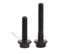Vis à bride noire en acier allié de catégorie 10,9 boulons hexagonaux simple/dentelée pour réparation(Plain,M10x35mm - FT (1pcs))