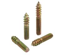 Vis à cheville à Double extrémité, boulons de suspension autotaraudeurs à tête tire-fond M4-M6 en acier au carbone plaqué zinc paquet de 30(M5x25mm)