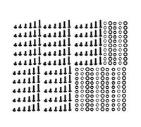 Vis à douille hexagonale en acier allié noir M3, boulon avec écrous hexagonaux, assortiment de rondelles pour appareils ménagers et de bureau, bricolage, 300 pièces (B : Tête de bouton)