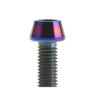 Vis à douille hexagonale M5 M6 en titane, clé Allen intérieure, boulon à tête conique for tige de selle de vélo, 2 pièces(Rainbow,M6X10 2pc)