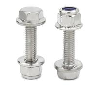 Vis à douille longues, Vis à douille boulon hexagonal externe 304 en acier inoxydable vis bride hexagonale extérieure ensemble de combinaison d'écrou blocage Nylon coulissant(M12*20)