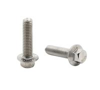 Vis à douille longues, Vis autotaraudeuses 1 à 10 pièces M5 M6 M8 M10 M12 GB5787 A2-70 tête hexagonale en acier inoxydable 304 avec capuchon bride dentelée Boulon(M5 10pcs 50mm)