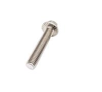 Vis à douille longues, Vis autotaraudeuses M4 M5 M6 M8 M10 M12 Acier inoxydable 304 Filetage métrique GB5787 Tête hexagonale avec bride dentelée à tête cylindrique Boulon(M6x20mm 10pcs)