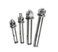 Vis à expansion, 3 pièces, boulons d'expansion à écrous hexagonaux-boulons et écrous en acier inoxydable 304, ancrages à manchon mm(M8x100)