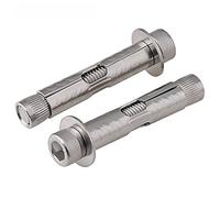 Vis à expansion, Boulons d'expansion à tête hexagonale, 3 pièces, vis d'expansion intégrée en acier inoxydable 304, Expansion interne for béton(M6x50)