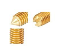 Vis à fente pointue en laiton, boulons d'arrêt sans tête de machine à fente en cuivreM2M2.5M3M4M5(50pcs 4x4)