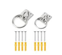 Vis à œillet, 2 crochets de montage 5/6/8 mm pour mur plafond avec verrouillage rond en acier inoxydable plaque à œil rectangulaire agrafe en forme de U (couleur : argent, taille : 5 mm) (couleur