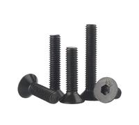 Vis à métal 10/20/50pcs M2 M2.5 M3 M4 M5 en Acier Au Carbone Noir À Six Pans Creux Vis À Tête Fraisée Plate Boulon(40mm,M4 x 20Pieces)