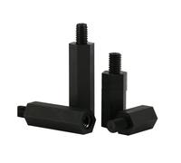 Vis à métal 20/50pcs mâle à Femelle Blanc/Noir PCB Nylon entretoise M2 M2.5 M3 M4 * L + 6 colonnes vis d'espacement en Plastique Longueur: 5-50mm (Color : Black, Size : M3x9-6mm (50pcs))