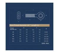 Vis à métal Lot de 1 à 3 boulons à œil en acier inoxydable 304, vis à œil et écrous papillon à oreilles, M5, M6, M8, M10, M12(M10x150mm-1sets)