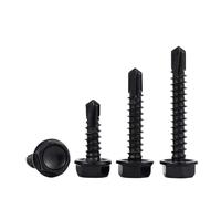 Vis à métal Lot de 10 à 20 vis autoperceuses à tête hexagonale en acier inoxydable 304 noir M5.5 M6.3(25mm,M5.5-20pcs)