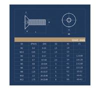 Vis à métal Lot de 2 à 100 vis à tête fraisée hexagonale M2-M8, en acier allié de grade 10.9, nickel noir(M2x16mm-50pcs)