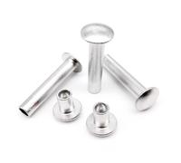 Vis à métaux 10/50 pièces M2 .5 M3 M4 M5 M6 Aluminium Tête plate ronde bouton bombé Semi-creuse Rivet Longueur 8-20mm (Taille : 10, Couleur 8mm)(18mm,M5 10pcs)