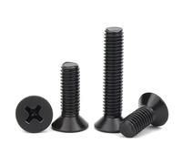 Vis à métaux à tête plate Phillips, Lot de 50 vis à tête fraisée en acier noir M1-M5(M1.7x16mm)