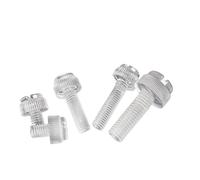 Vis à molette en plastique Transparent, acrylique Transparent, tête fendue, réglage, serrage à la main, boulon à pouce, 200 pièces(20mm,M5)