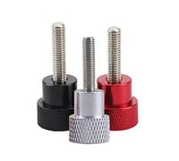 Vis à molette moletées, Tailles multiples multicolores M3 M4 de vis de pouce moletée d'acier inoxydable d'alliage d'aluminium(White,M3x25-D12x12)