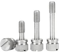 Vis à molette moletées, Vis à main captive à tête courte fendue en acier inoxydable 304, moletée, desserrage au pouce(30mm,M5-3pcs)