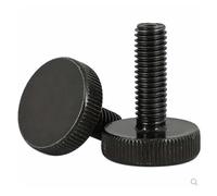 Vis à Molette Moletées Vis à oreilles M3 M4 M5 M6 en acier, moletage noir, tête plate, serrage manuel (2 10 pièces)(10mm,M6 2PCS)