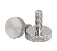 Vis à molette moletées Vis à oreilles moletées en acier inoxydable 304, tête plate, serrage manuel, for vitrage de murs-rideaux(8mm,M6-1pcs)